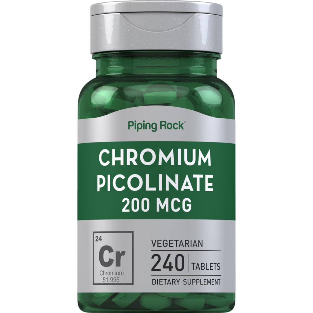 كروميوم بايكلونيت 200 مكجم 240 قرص PipingRock Chromium Picolinate (Best Before 01-06-2025)
