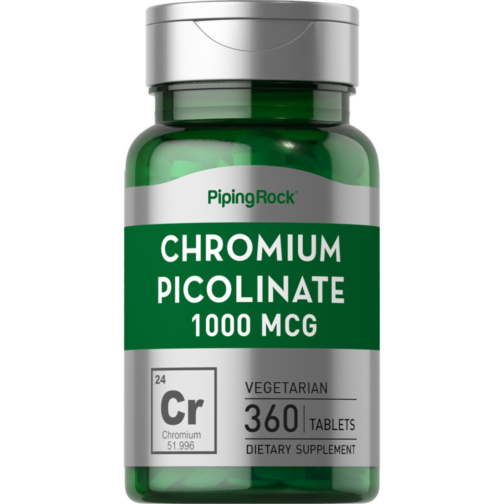 كروميوم بايكلونيت تركيز فائق 1000 مكجم 360 قرص PipingRock Chromium Picolinate