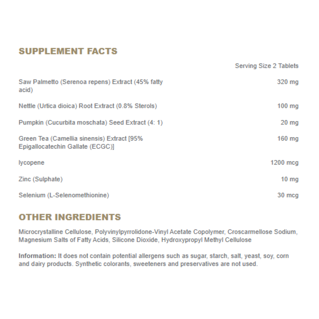 الأفضل للبروستاتا خلاصة بلميط منشاري سوبالميتو 160 ملغم + بذور اليقطين + جذور قراص + الزنك + لايكوبين + خلاصة الشاي الاخضر + سيلينيوم 60 قرص (منتج تركي) Nutraxin Saw Palmetto Formula (Best Before 01-11-2027)