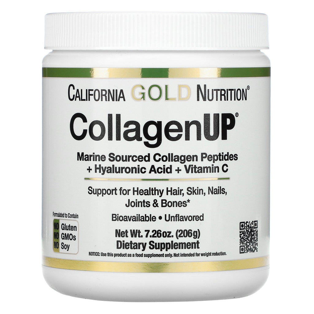 كولاجين بحري بودرة + فيتامين سي + حمض الهيلارونيك 206جم Marine Collagen+Hyaluronic Acid+Vitamin C (Best Before 01-02-2025)