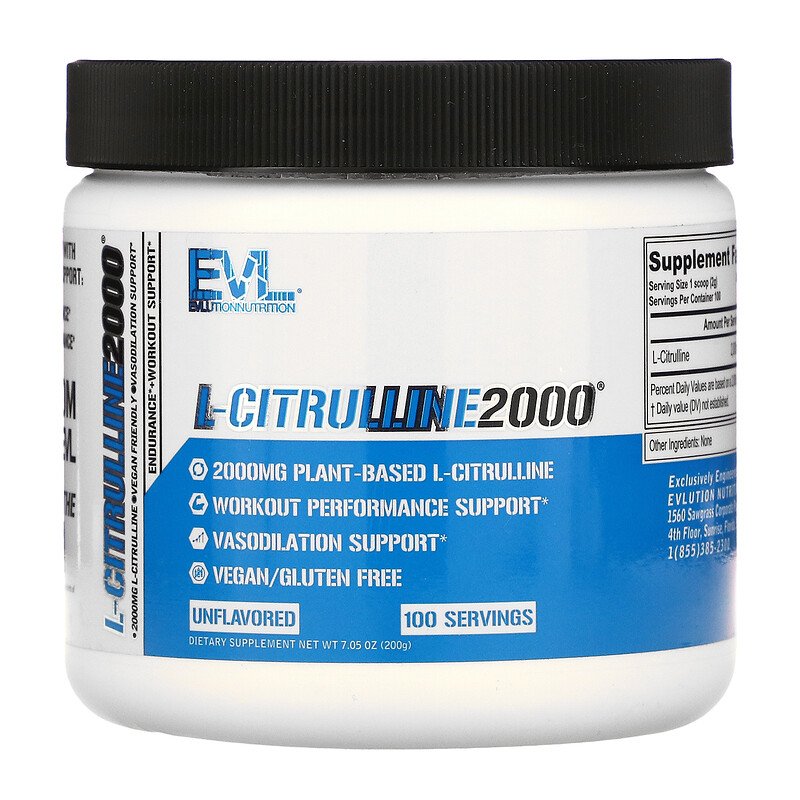 ل سيترولين باودر 200 جرام Evlution Nutrition L-CITRULLINE (Best Before 01-10-2024)