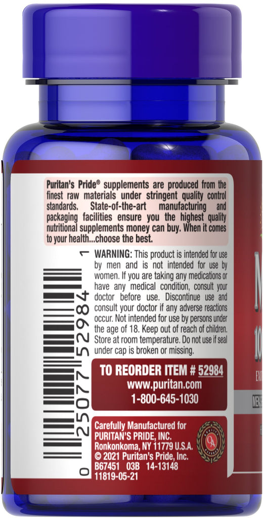 خلاصة ماكا تعادل 1,000 ملجم 60 كبسولة Puritan's Pride Maca Exotic Herb for Men (Best Before 01-04-2026) خلاصة ماكا تعادل 1,000 ملجم 60 كبسولة Puritan's Pride Maca Exotic Herb for Men (Best Before 01-04-2026)