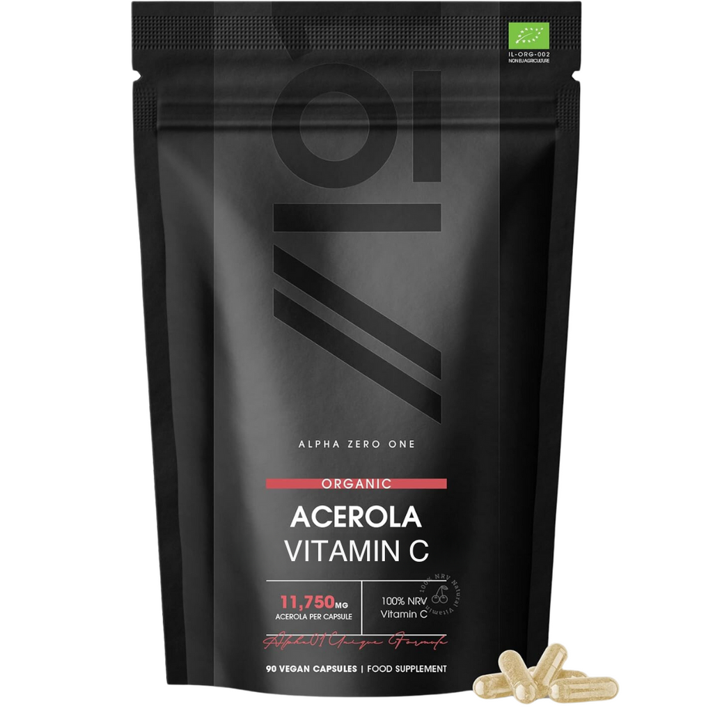 فيتامين سي طبيعي 100% 80 ملغم من خلاصة الكرز الهندي يعادل 11750 ملغم 90 كبسولة ALPHA01 Organic Acerola Cherry Extract 100% Natural Vitamin C (Best Before 01-01-2028) فيتامين سي طبيعي 100% 80 ملغم من خلاصة الكرز الهندي يعادل 11750 ملغم 90 كبسولة ALPHA01 Organic Acerola Cherry Extract 100% Natural Vitamin C (Best Before 01-01-2028)
