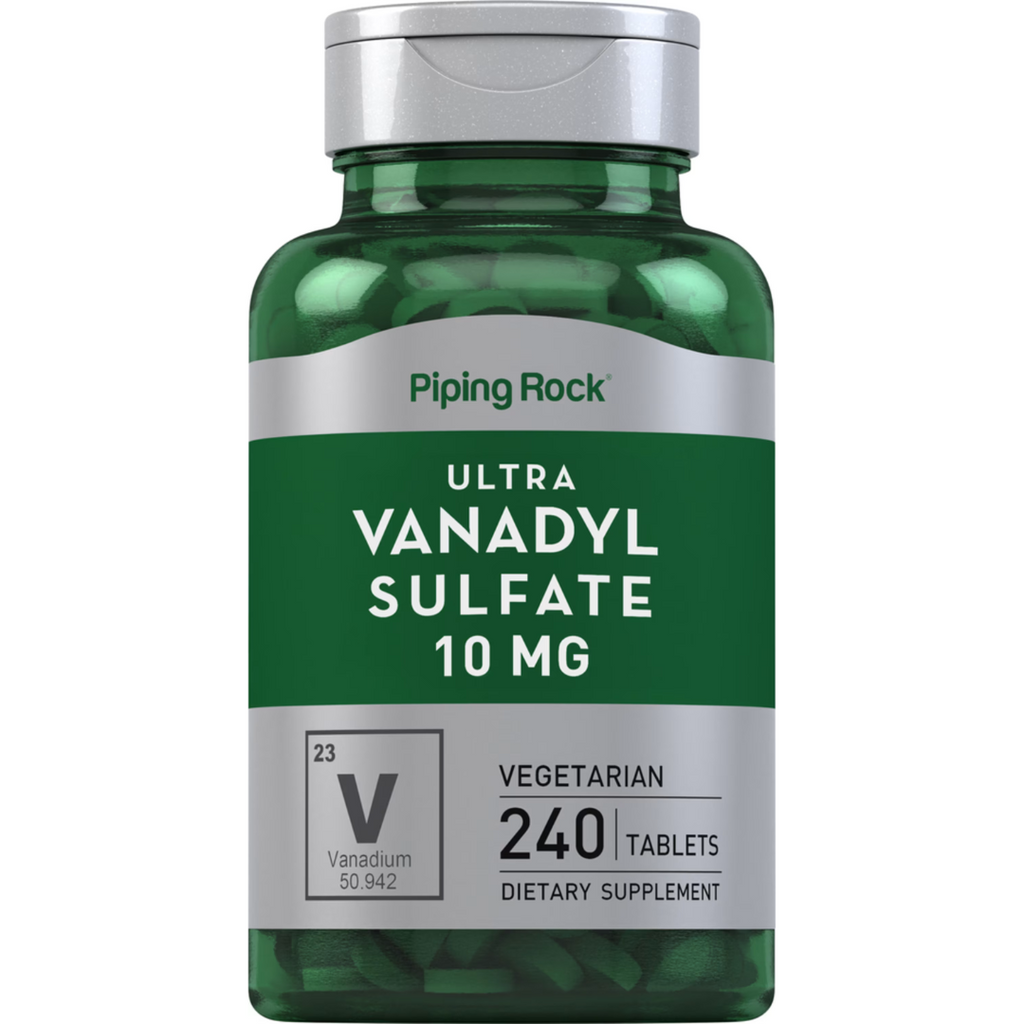 فاناديوم 2000 ميكرو مع كروميوم بايكلونيت 50 ملغم 240 قرص PipingRock Ultra Vanadyl Complex (Vanadium) (Non-GMO) (Best Before 01-06-2026)