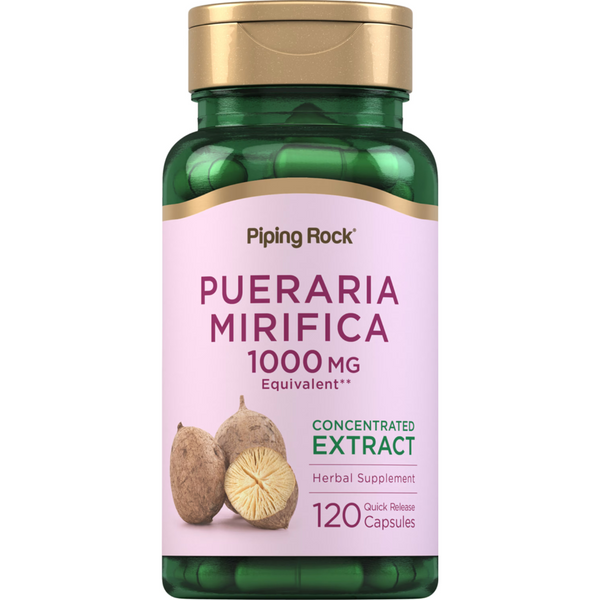 خلاصة بوريريا ميريفيكا يعادل 1000 ملجم 120 كبسولة PipingRock Pueraria Mirifica Non-GMO (Best Before 01-04-2027)