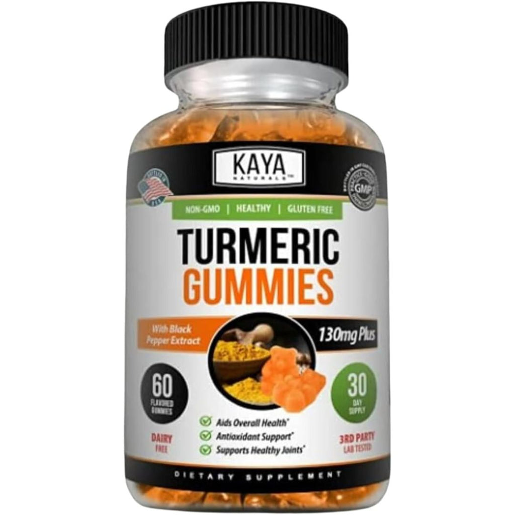 خلاصة كركم مع فلفل أسود 60 حبة سوس Kaya Naturals Turmeric Curcumin (Best Before 01-06-2025)