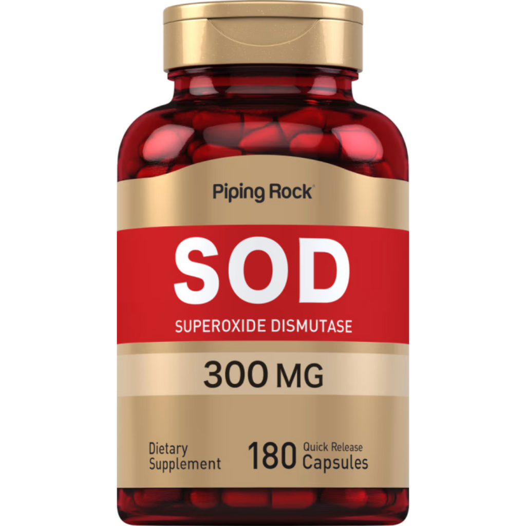 إس أو دي 300 ملجم 2400 وحدة 180 كبسولة  PipingRock SOD Supplement Superoxide Dismutase Non-GMO (Best Before 01-06-2027)