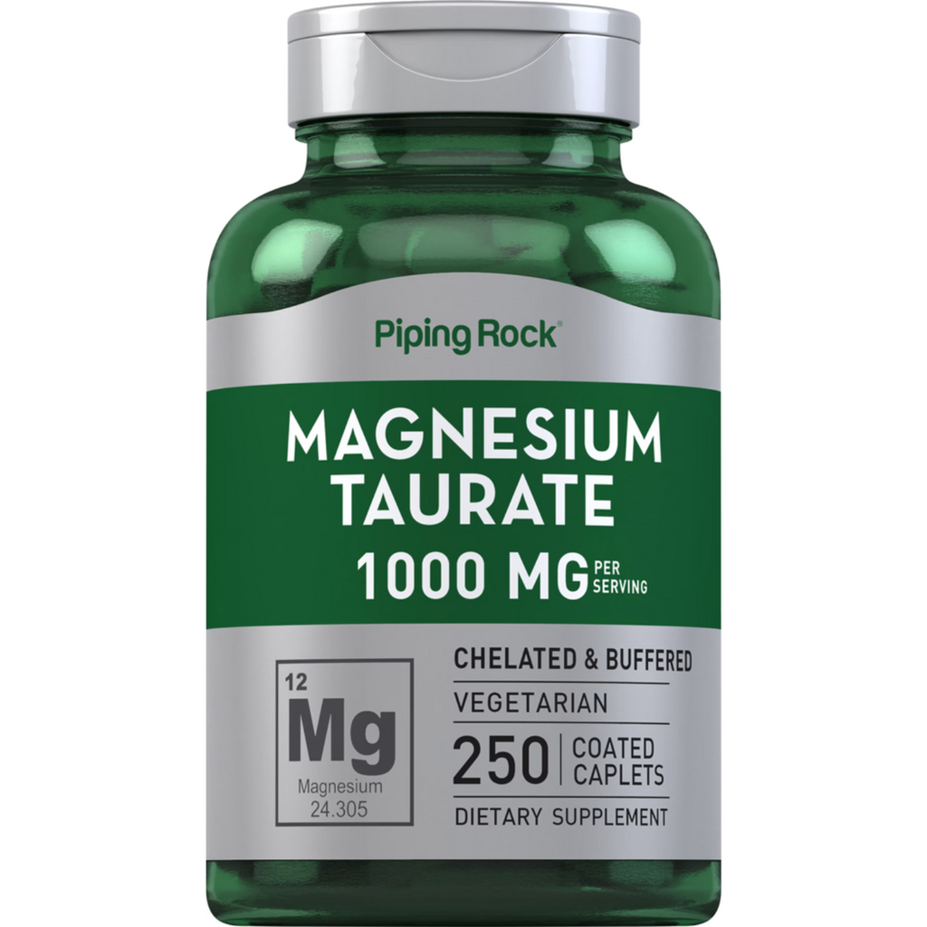 مغنيسيوم توريت 100 ملجم 250 قرص PipingRock Magnesium Taurate Non-GMO (Best Before 01-07-2027)