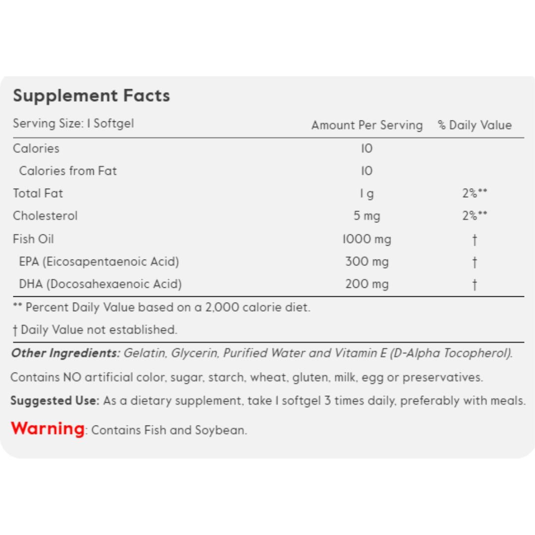 أوميجا 3 درجة دوائية 1000 ملجم 120 حبة Bestvite Super Omega-3 Fish Oil EPA 300 DHA 200 Non-GMO (Best Before 01-12-2028)