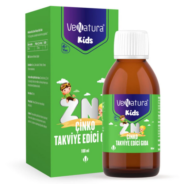 زنك سائل للاطفال 7.5 ملجم 100 مل (منتج تركي) VeNatura Kids Zinc (Best Before 01-02-2025)