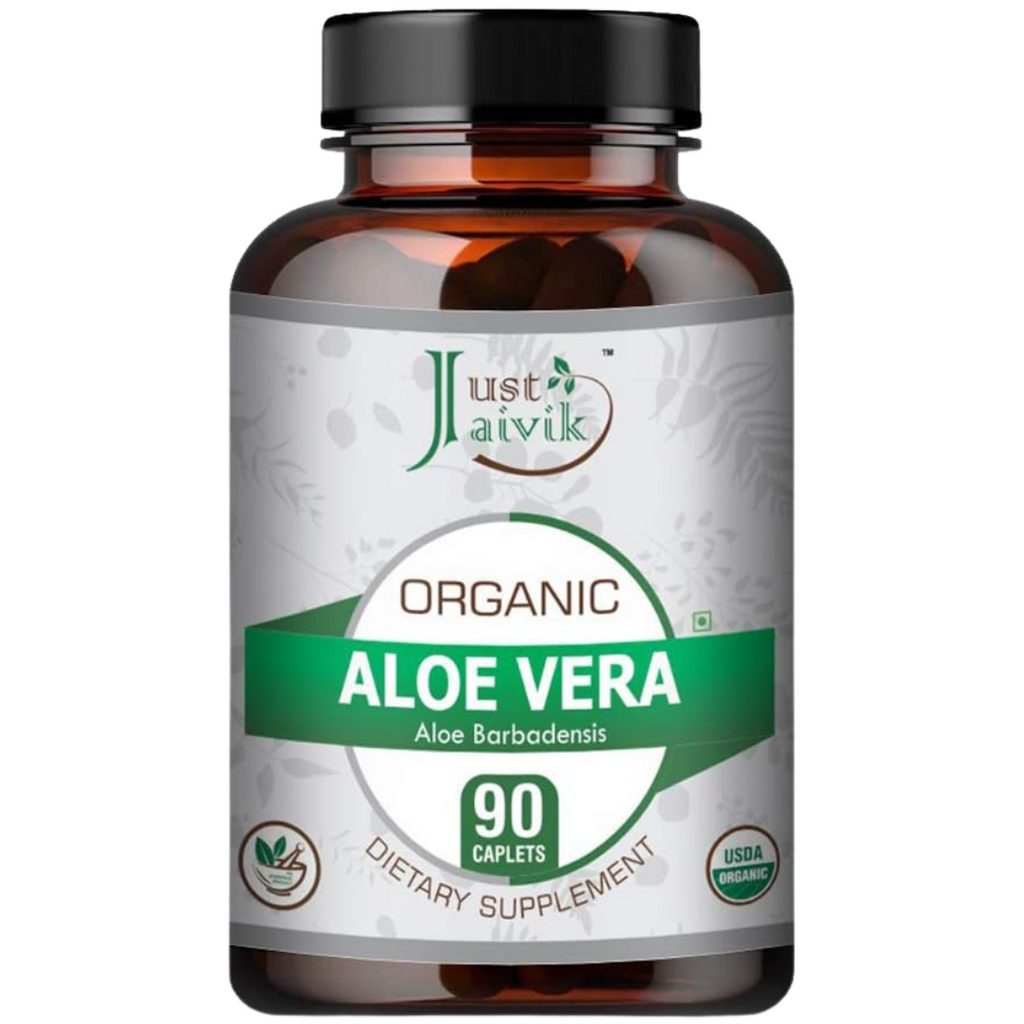ألوفيرا عضوية 750 ملجم 90 كبسولة Just Jaivik Organic Aloe Vera (Best Before 01-01-2026)