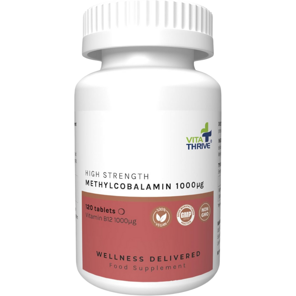 فيتامين ب 12 طبيعي ميثيل كوبالامين 1000 مكجم 120 قرص VitaThrive® Vitamin B12 (Methylcobalamin) (Best Before 01-04-2026)