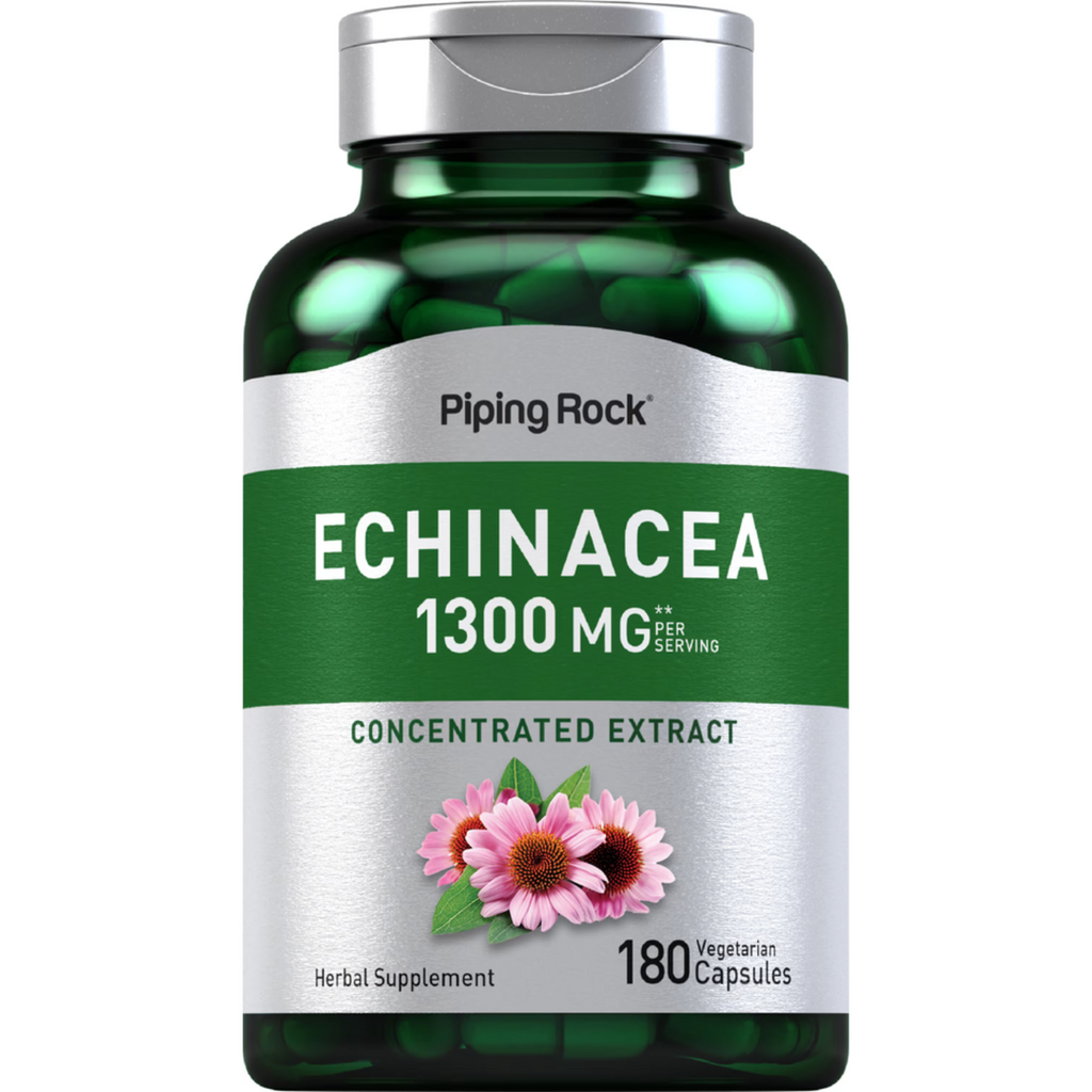 خلاصة قنفذية / اخناسيا تعادل 650 ملجم 180 كبسولة PipingRock Echinacea (Best Before 01-11-2026)