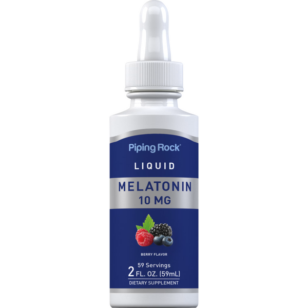 ميلاتونين سائل 10 ملجم كل 1 مل 59 مل PipingRock Liquid Melatonin (Non-GMO) (Best Before 01-02-2027)