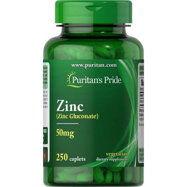 زنك 50 ملجم 250 قرص Puritan's Pride Zinc Gluconate (Best Before 01-08-2027)