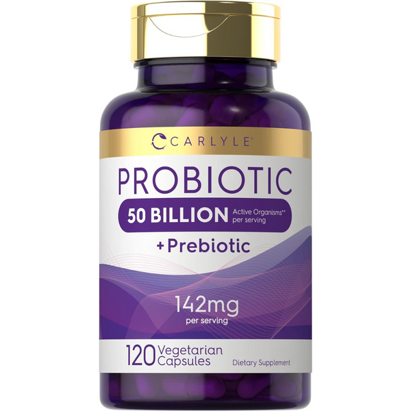 بروبيوتك (بكتيريا نافعة) 25 مليار 14 سلالة 120 كبسولة Carlyle Probiotics with Prebiotics Non-GMO (Best Before 01-12-2025)