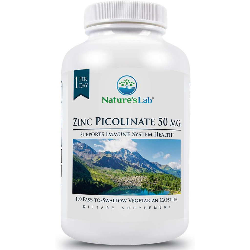 زنك بيكولينات 50 ملجم 100 كبسولة Nature’s Lab Zinc Picolinate Highly Absorbable Zinc (Best Before 01-02-2025)