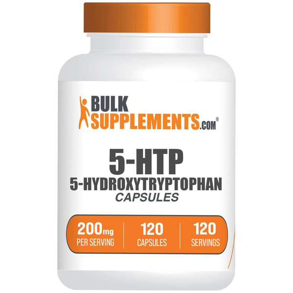 Bulk Supplements 5-HTP 5-Hydroxytryptophan 200 mg, 120 Capsules (Best Before 28-02-2026)