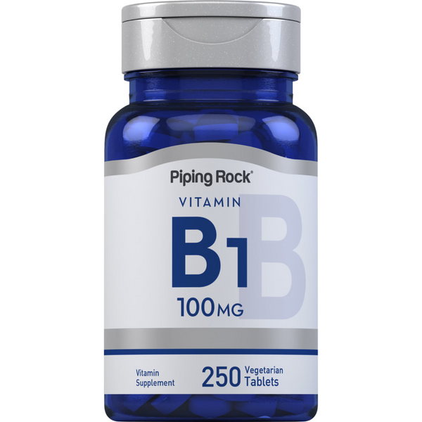 فيتامين ب1 (الثيامين) 100 ملجم 250 قرص PipingRock Vitamin B1 (Thiamin) Non-GMO (Best Before 01-01-2027)