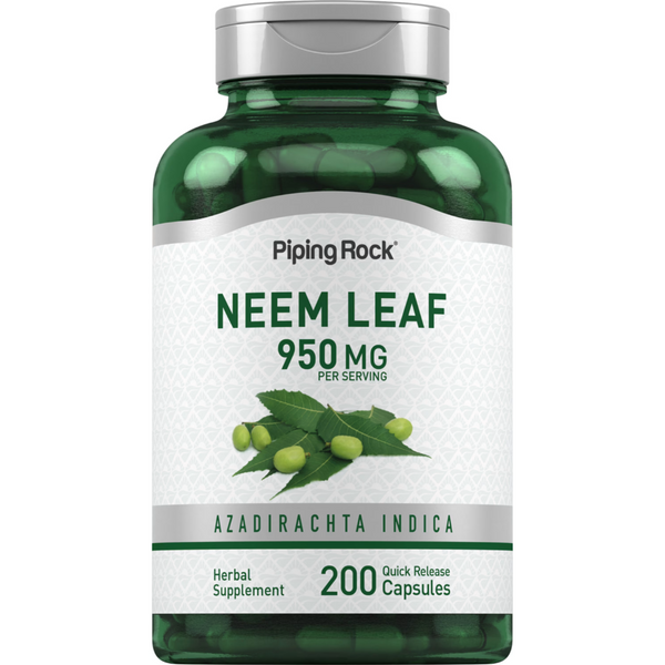 أوراق نيم 475 ملجم 200 كبسولة PipingRock Neem Leaf Non-GMO (Best Before 01-03-2026)