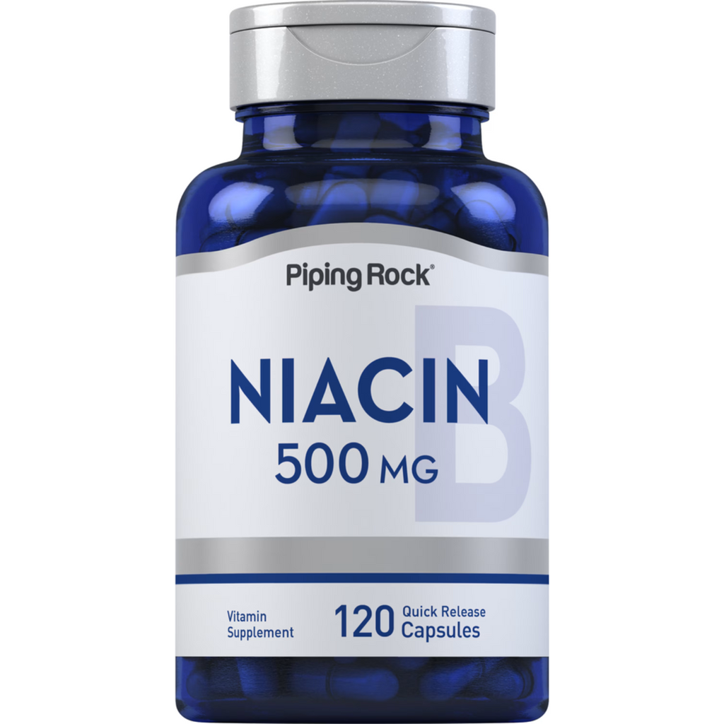 فيتامين ب 3 نياسين 500 ملجم 120 كبسولة PipingRock Niacin Vitamin B3 (Non-GMO) (Best Before 01-03-2027)