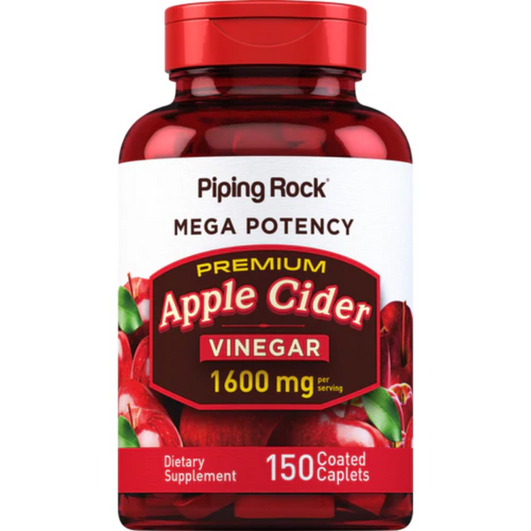 خل التفاح قوة قصوى 800 ملجم 150 قرص PipingRock Mega Potency Apple Cider Vinegar Non-GMO (Best Before 01-03-2028)