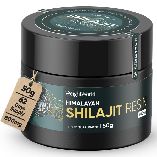 خلاصة شيلاجيت جِل بالقوة القصوى 88% حمض الفولفيك + أشواغاندا وكركم لزيادة الفعالية 50 جرام (منتج اوروبي) Weightworld Himalayan Shilajit Resin High Strength with 88% Fulvic Acid, Humic Acid & Whithanolides with 85 Trace Minerals