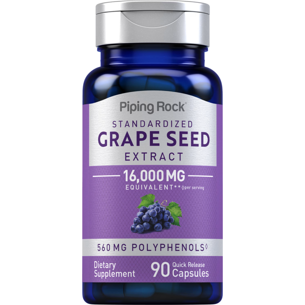 خلاصة بذور العنب 20:1 يعادل 8000 ملجم 90 كبسولة PipingRock Grape Seed Extract (Best Before 01-08-2027) خلاصة بذور العنب 20:1 يعادل 8000 ملجم 90 كبسولة PipingRock Grape Seed Extract (Best Before 01-08-2027)