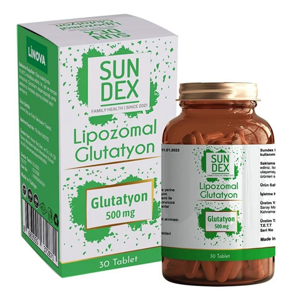 جلوتاثيون الأفضل لايبوزومال 500 ملجم 30 قرص (منتج تركي) Sun Dex Liposomal Glutathione (Best Before 01-09-2026)