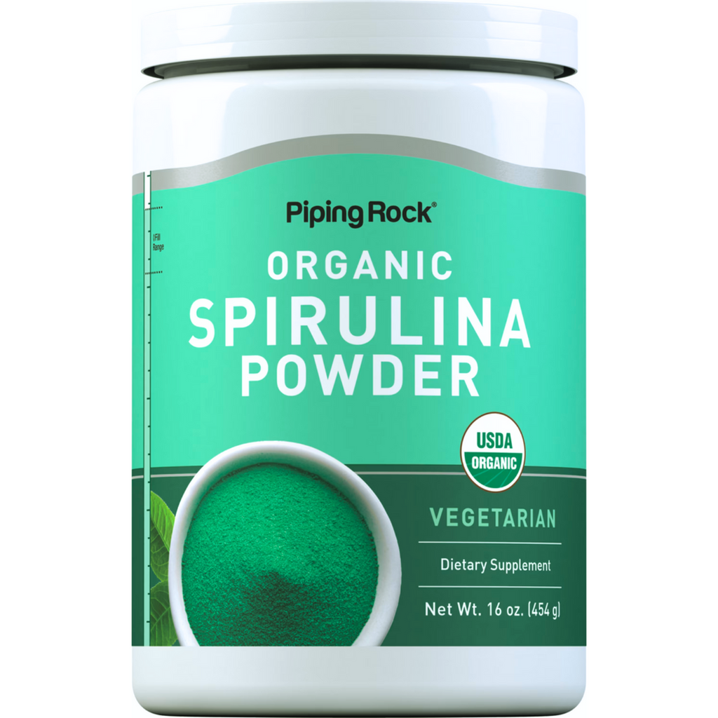 سبيرولينا عضوية معتمدة طبيعية بودرة 454 غرام PipingRock Spirulina Powder (Organic) Non-GMO (Best Before 01-05-2025)