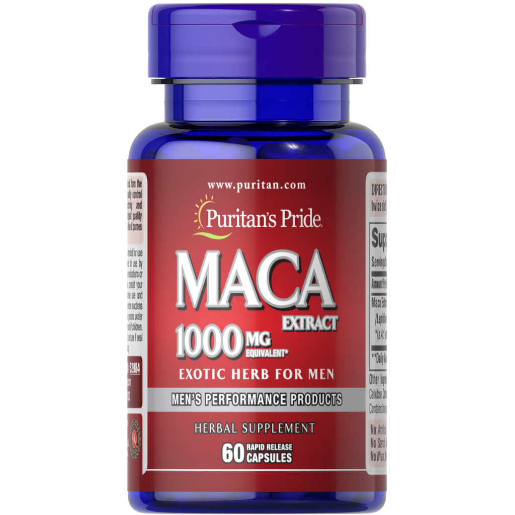 خلاصة ماكا تعادل 1,000 ملجم 60 كبسولة Puritan's Pride Maca Exotic Herb for Men (Best Before 01-04-2026) خلاصة ماكا تعادل 1,000 ملجم 60 كبسولة Puritan's Pride Maca Exotic Herb for Men (Best Before 01-04-2026)