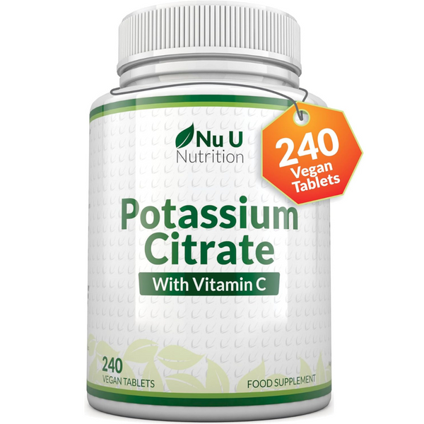 بوتاسيوم سيتريت 250 ملجم + فيتامين سي 80 ملجم 240 قرص Nu U Nutrition Potassium Citrate and Vitamin C (Best Before 01-07-2025)