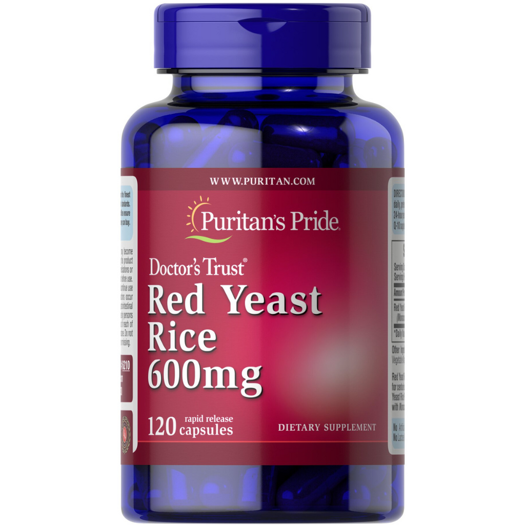 أرز الخميرة الحمراء، 600 ملجم، 120 كبسولة Puritan's Pride Red Yeast Rice (Best Before 01-03-2028)