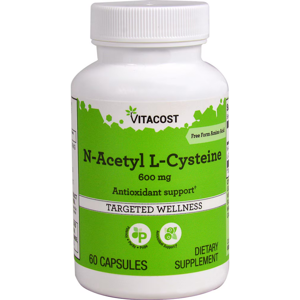 ن اسيتيل سيستين 600 ملغم 60 كبسولة Vitacost N-Acetyl L-Cysteine (NAC) (Best Before 01-05-2025)