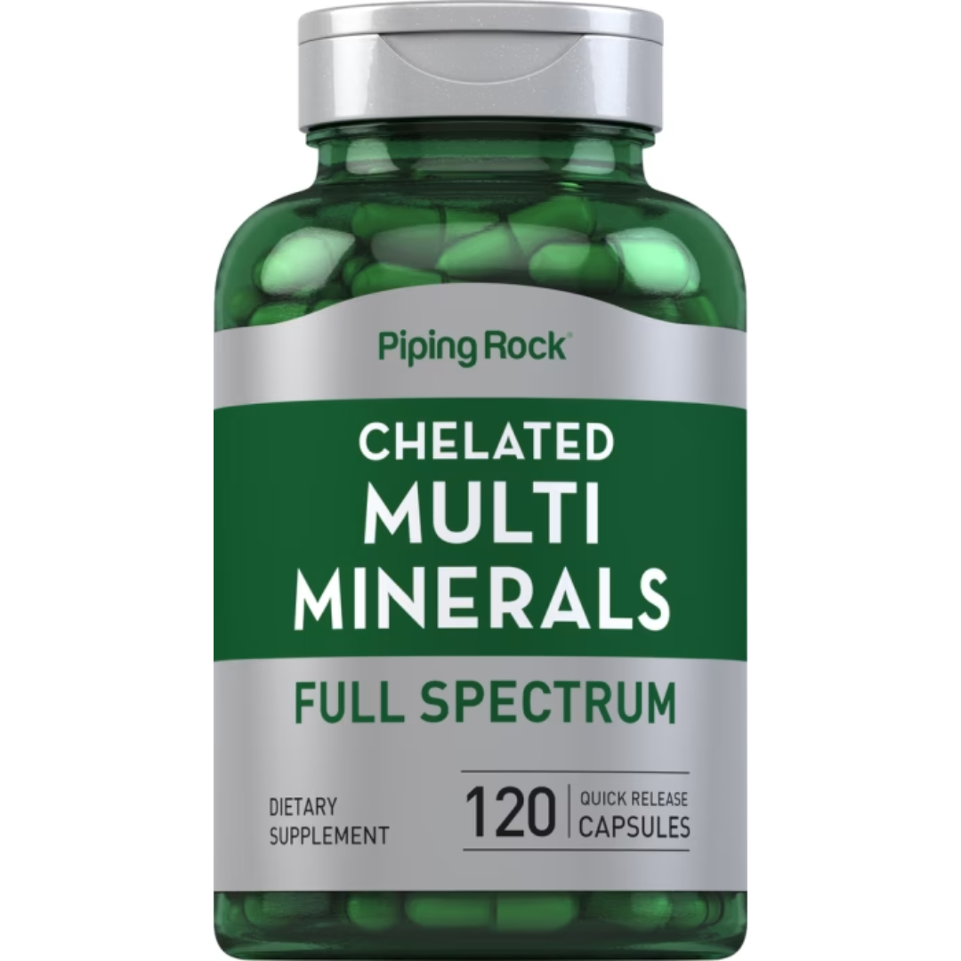 معادن متعددة خالية من الحديد 120 كبسولة PipingRock Mega Multi Minerals (Best Before 01-03-2028)