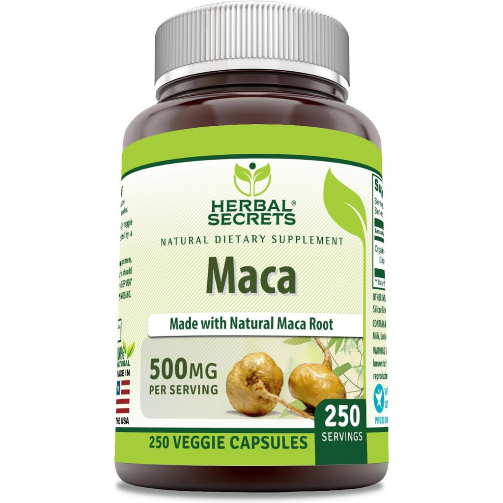 جذور الماكا 500 ملجم 250 كبسولة Herbal Secrets Maca (Best Before 01-05-2026) جذور الماكا 500 ملجم 250 كبسولة Herbal Secrets Maca (Best Before 01-05-2026)