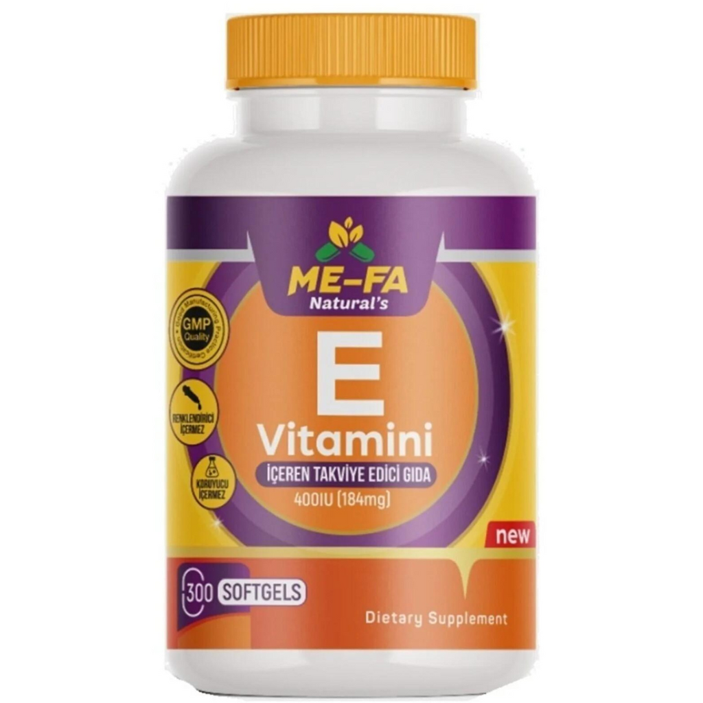 فيتامين إي طبيعي 400 وحدة 300 حبة (منتج تركي) Mefa Naturals Natural Vitamin E (Best Before 01-12-2025)
