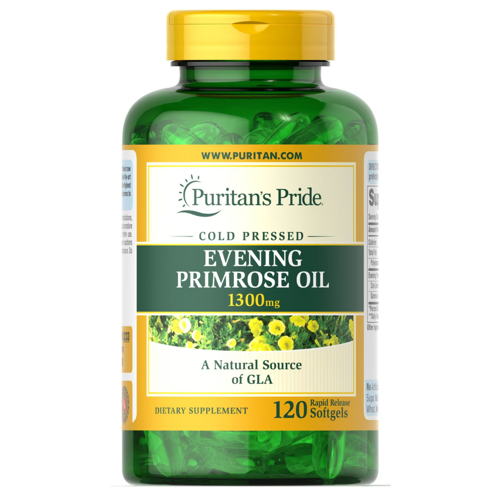 زيت زهرة الربيع المسائية 1300 ملجم 120 حبة Puritan's Pride Evening Primrose Oil with GLA (Best Before 01-07-2027)