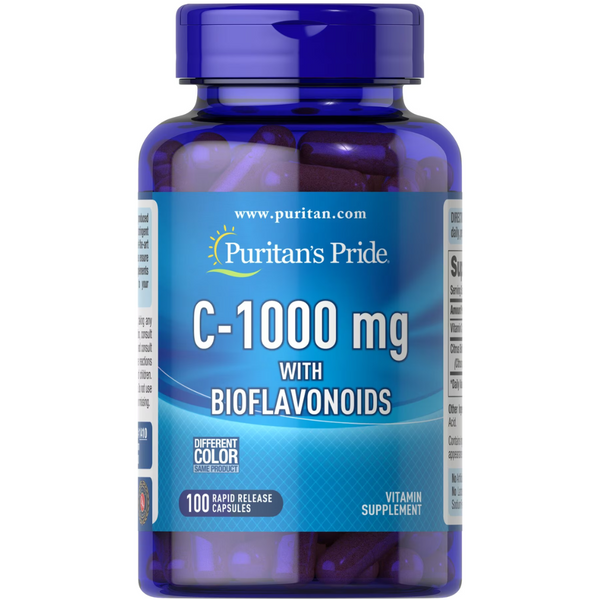 فيتامين سي 1000 ملجم مع بيوفلافونويد 100 كبسولة Puritan's Pride Vitamin C-1000 mg with Bioflavonoids (Best Before 01-12-2025)