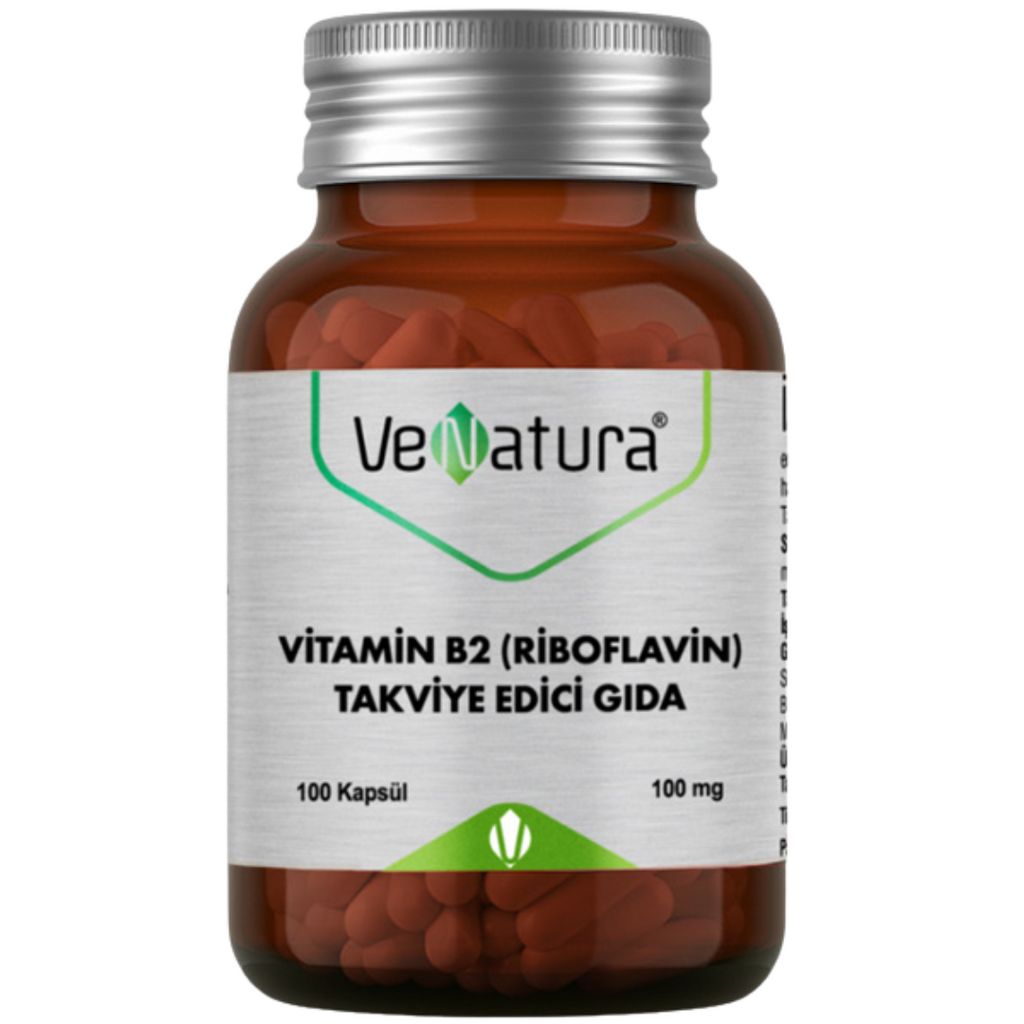 فيتامين ب2 100 ملجم 100 كبسولة (منتج تركي) Venatura Vitamin B2 Riboflavin (Best Before 01-10-2024)