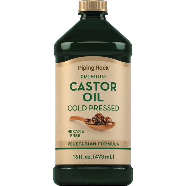 زيت الخروع (معصور على البارد) 473 مل PipingRock Castor Oil (Cold Pressed) Hexane Free Non-GMO