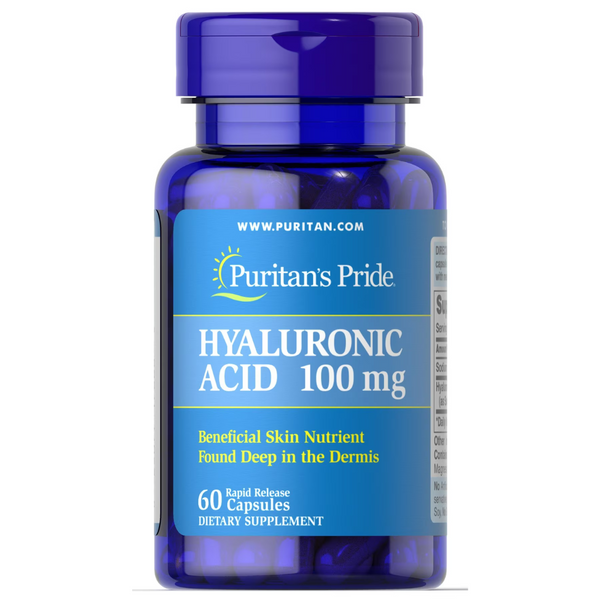 حمض الهيالورونيك 100 ملجم 60 كبسولة Puritan's Pride Hyaluronic Acid (Best Before 01-06-2026)