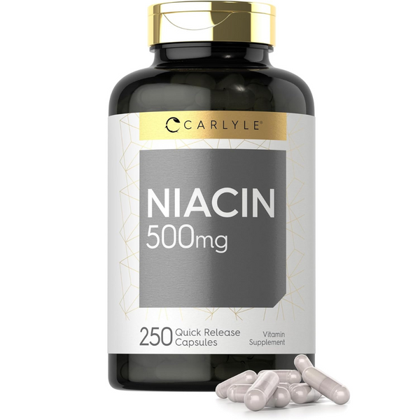 فيتامين ب3 نياسين 500 ملغ 250 كبسولة Carlyle Niacin Non-GMO (Best Before 01-08-2025)