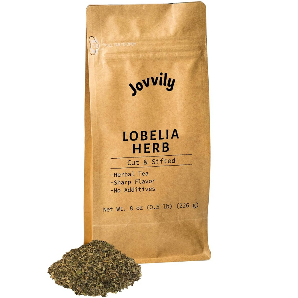 شاي لوبيليا نقي مقطع ومنخل 226 غرام Jovvily Lobelia Herb, Cut & Sifted, Herbal Tea (Best Before 01-02-2026)