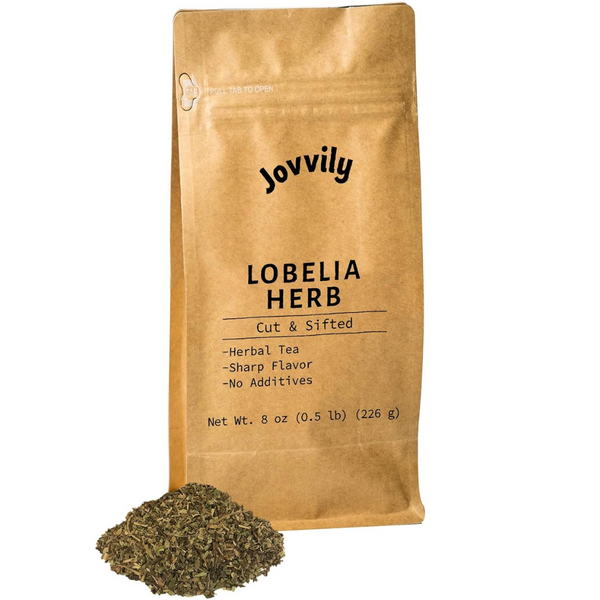 شاي لوبيليا نقي مقطع ومنخل 226 غرام Jovvily Lobelia Herb, Cut & Sifted, Herbal Tea (Best Before 01-07-2026)