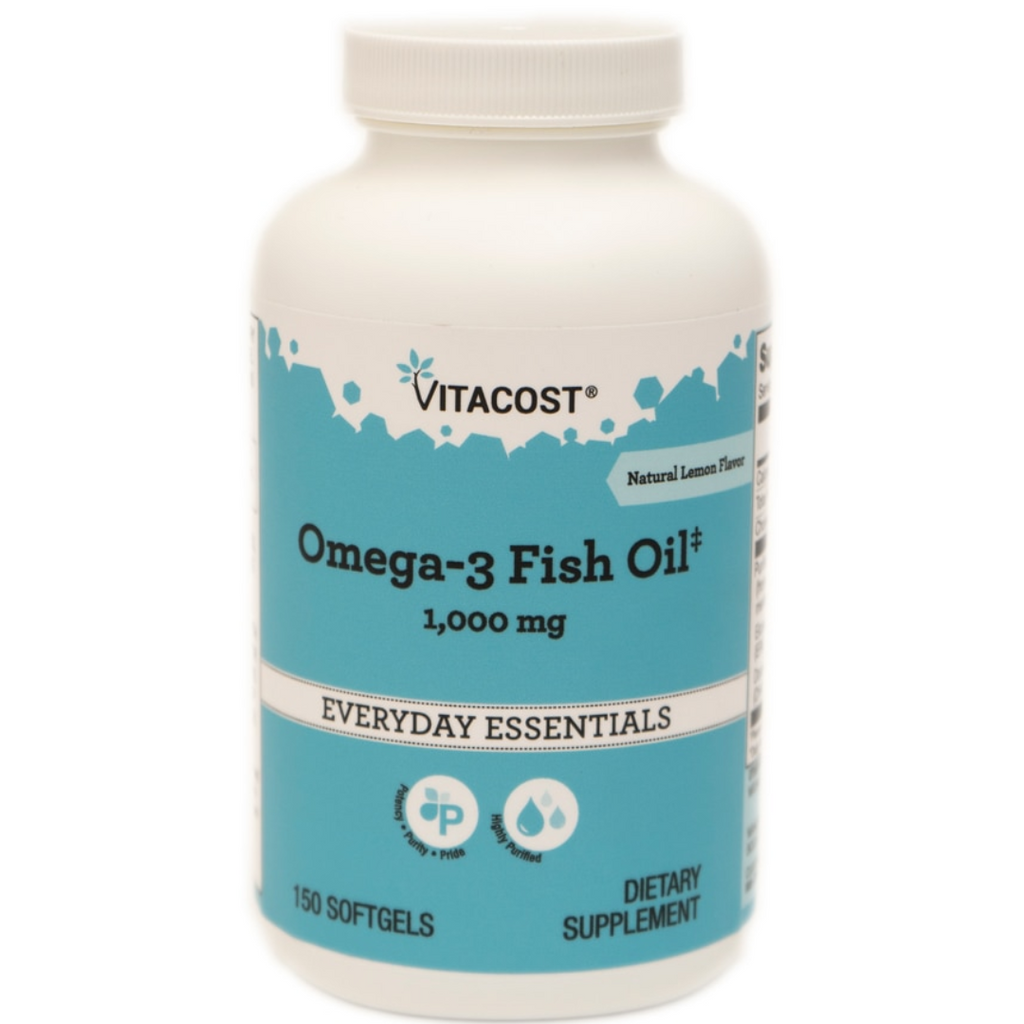 أوميجا 3 زيت السمك 1000 ملجم درجة دوائية 150 حبة Vitacost Omega-3 Fish Oil‡ Lemon EPA 180 & DHA 120 (Best Before 01-02-2026)