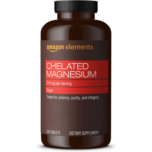 مغنيسيوم جلايسينيت كليتد 135 ملغم 240 قرص Amazon Elements Chelated Magnesium Glycinate (Best Before 29-09-2025)