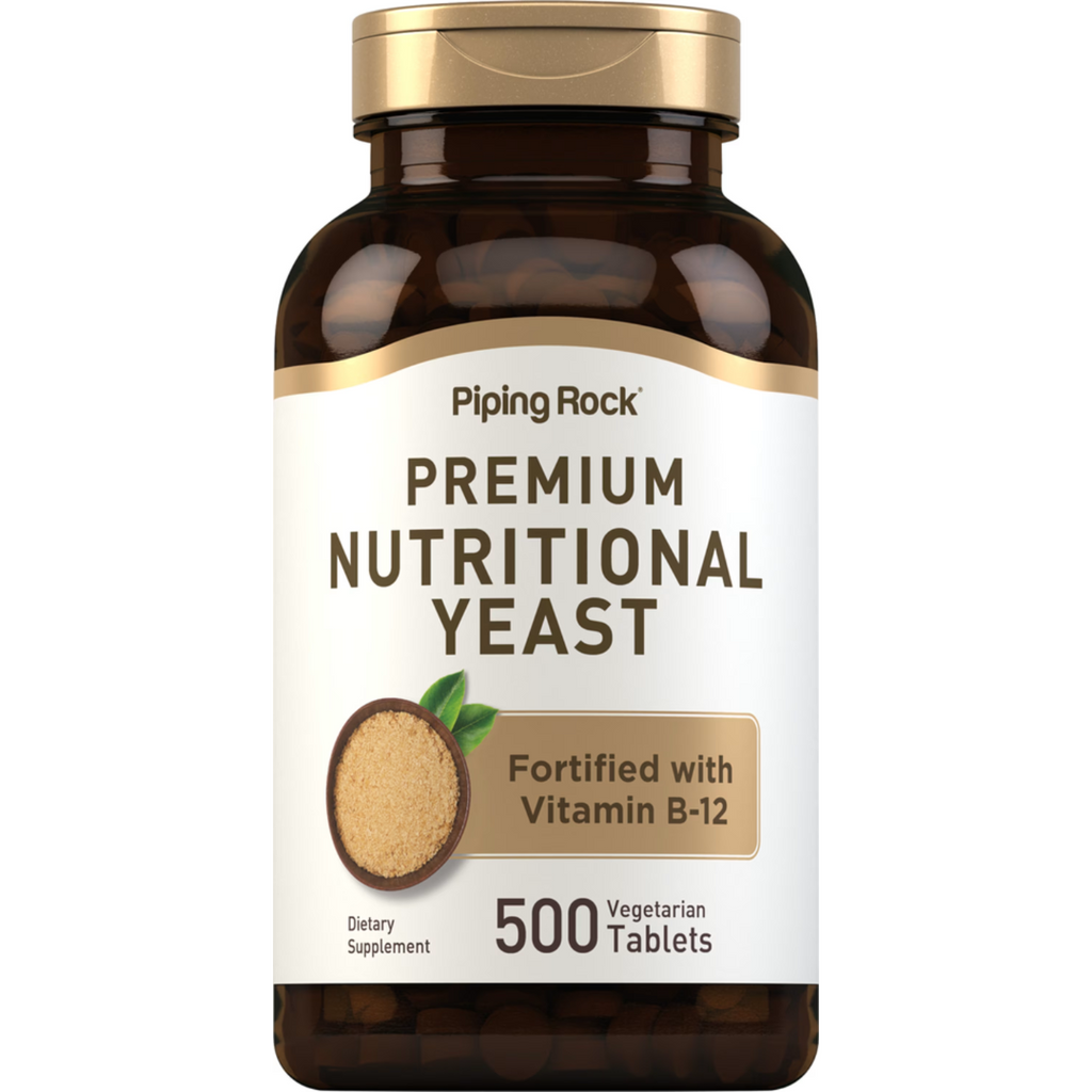 الخميرة الغذائية 500 ملغم 500 قرص PipingRock Nutritional Yeast (Non-GMO) (Best Before 01-02-2027)