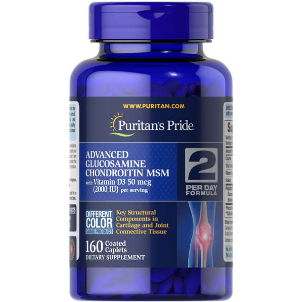 تركيبة ممتازة للمفاصل 937 ملغم 160 قرص Puritan's Pride Advanced Glucosamine Chondroitin MSM with Vitamin D3 (Best Before 01-03-2027)