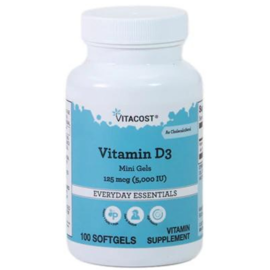 فيتامين د3 5000 وحدة 100 حبة Vitacost Vitamin D3 Mini Gels (Best Before 01-04-2025)
